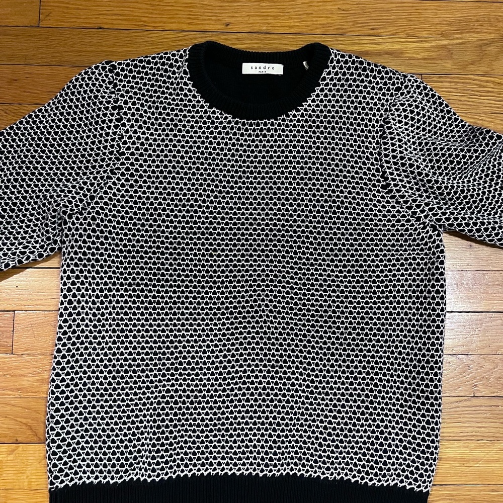 Sandro Embroidered Knit Sweater XL.